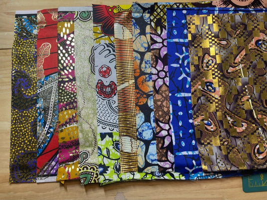 Authentic African Print Fabric Set – 10 Vibrant Designs